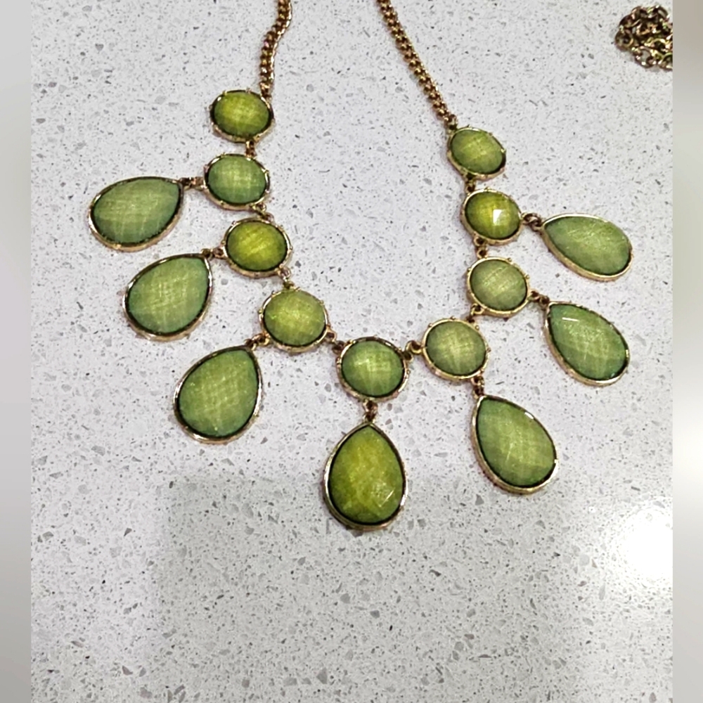 2 Green Statement Necklaces